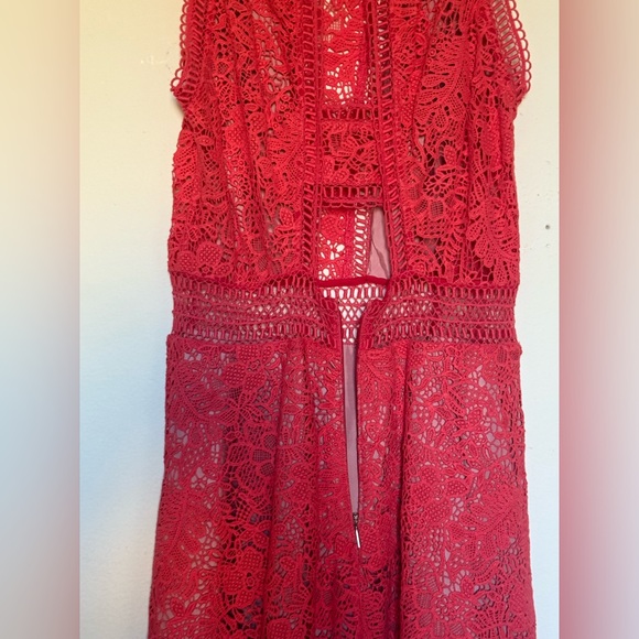 Rebecca Taylor Arella Lace Dress Size 6 Pink/Coral - Picture 10 of 12